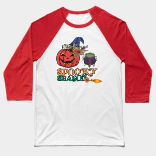 Groovy Spooky Season- Retro Halloween Design Baseball T-Shirt